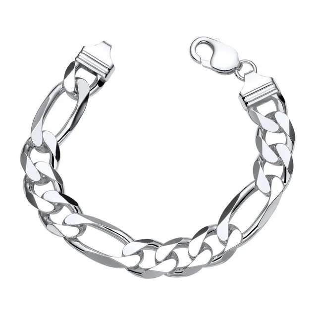 JEWLIX Panzerarmbänder FA0130 Figaroarmband Silber 21 cm 13 mm