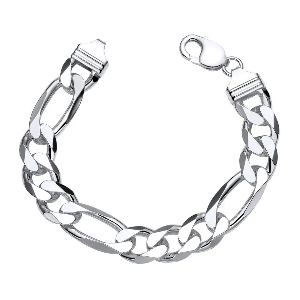 JEWLIX Panzerarmbänder FA0130 Figaroarmband Silber 21 cm 13 mm