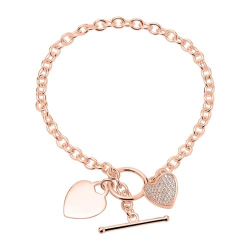 JEWLIX ID-Armbänder Herzarmband Rosé Silber Zirkonia