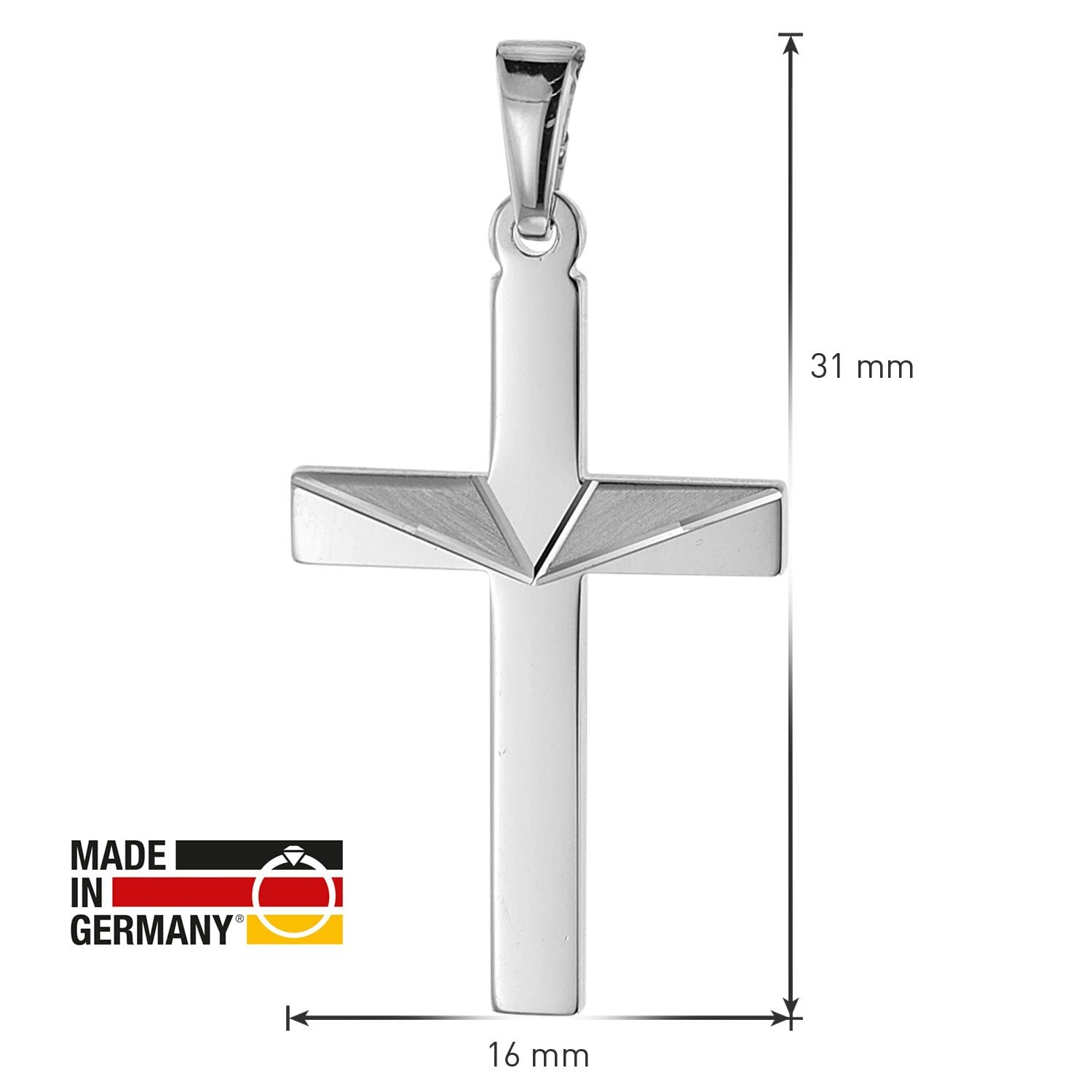 trendor Halsketten Kreuz Anhänger Silber 925 Kette 45 cm Herren