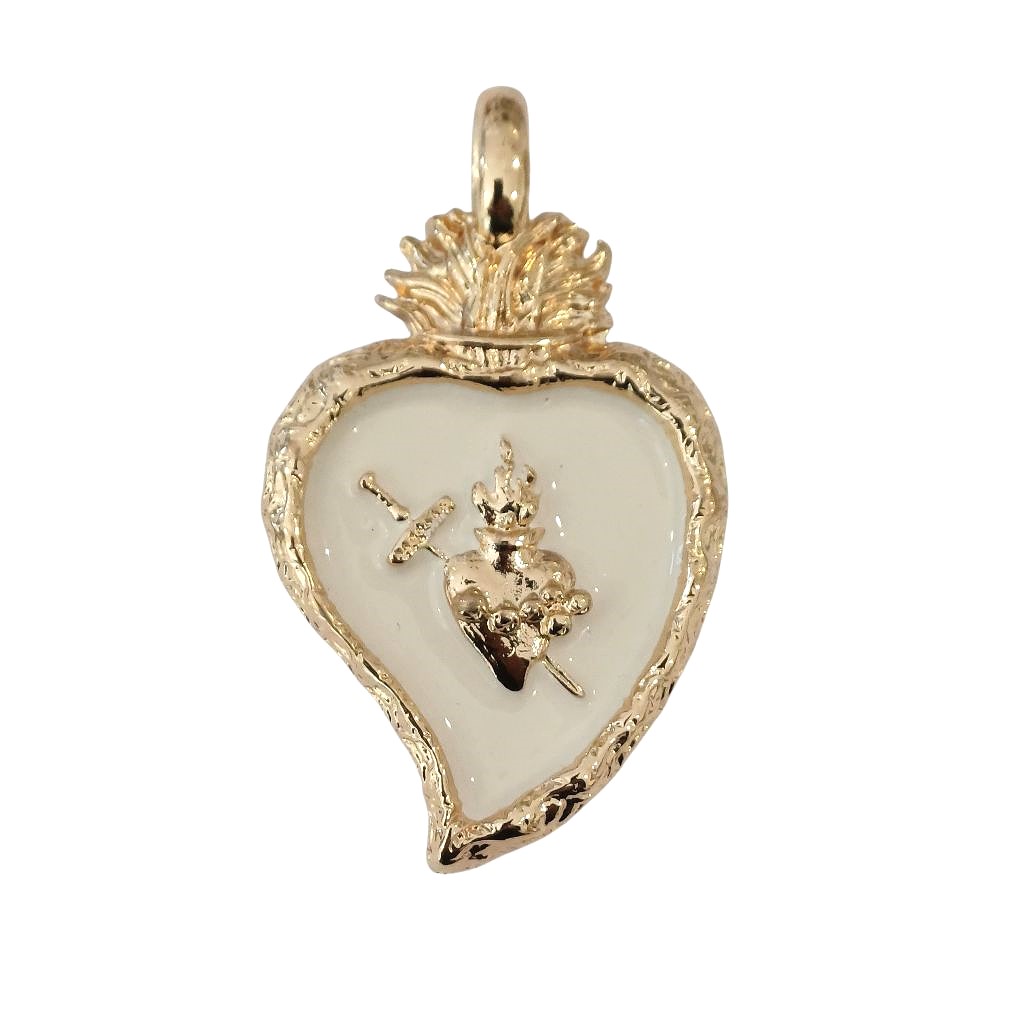 Alevá Bijoux Cuore Sacro Anhänger Gold 7,2 cm