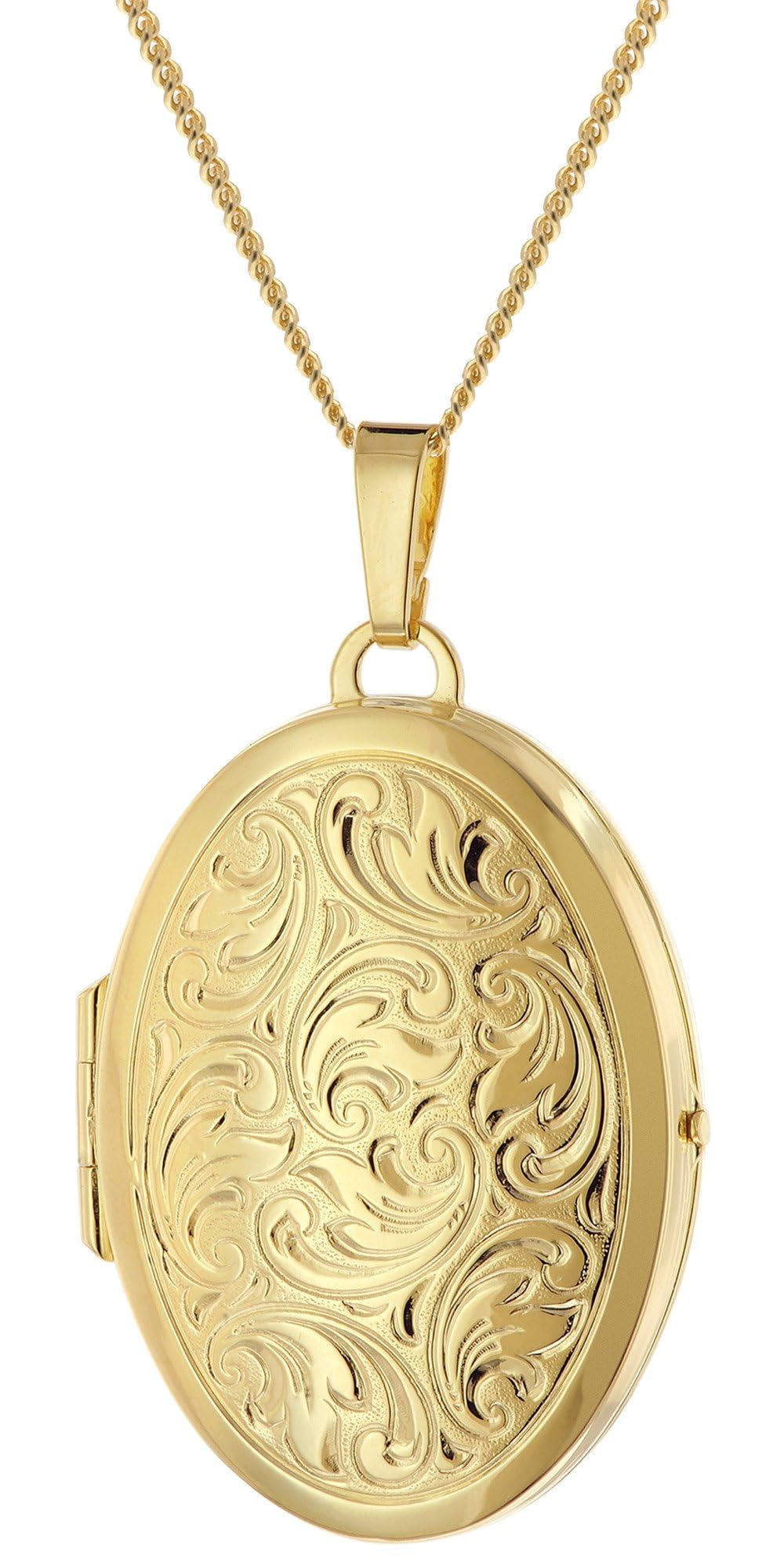 trendor Medaillon Kette Silber 925 vergoldet 42 cm