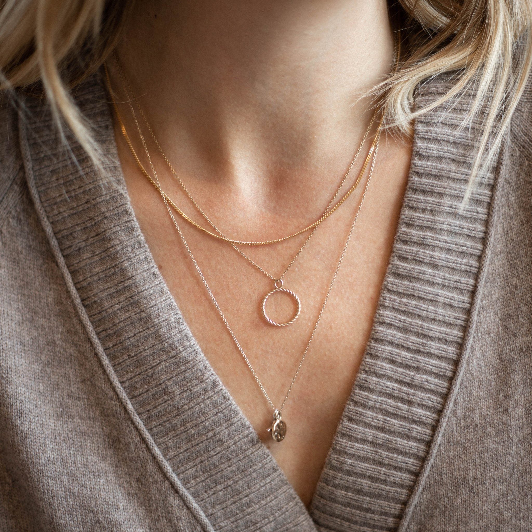 Stilnest Dune Kette 585 Gold mit Anhänger 45cm