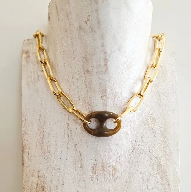 Alevá Bijoux Veronica Oro Moka Halskette 45cm