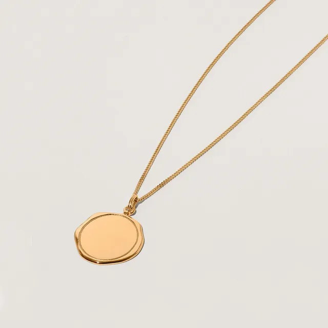 Stilnest Engravable Large Seal Halskette Gold Vermeil 45cm gravierbar