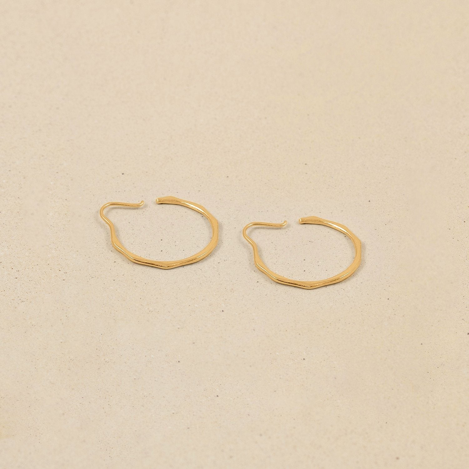 Stilnest Fluid Creolen Ohrringe Gold 25mm Rhodiniert Silber