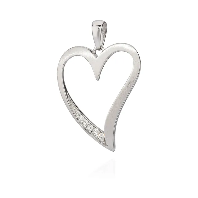 NKlaus Jewellery Herz Anhänger 9776 925 Silber 21x20mm Zirkonia