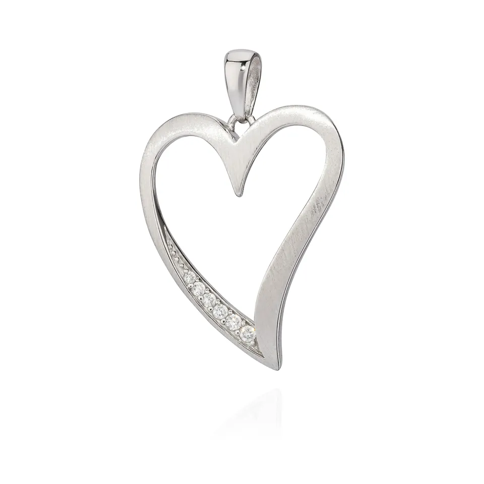 NKlaus Jewellery Herz Anhänger 9776 925 Silber 21x20mm Zirkonia