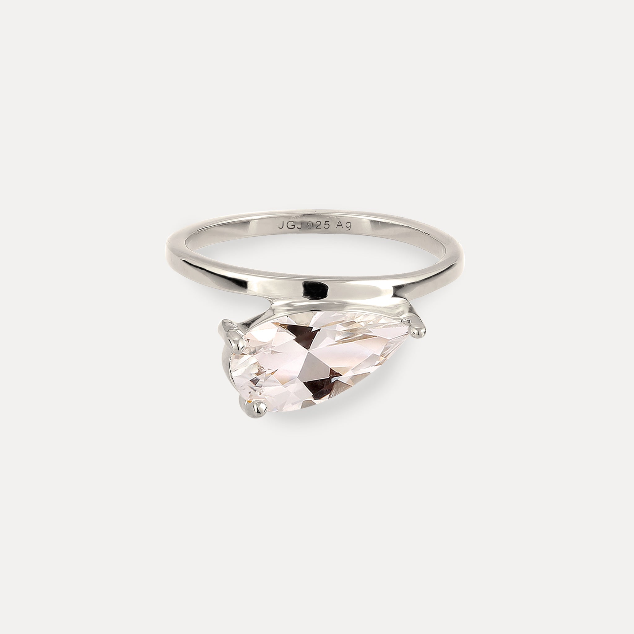 Stilnest Beryll Balance Drop Ring Edelsteinring Gold Vermeil