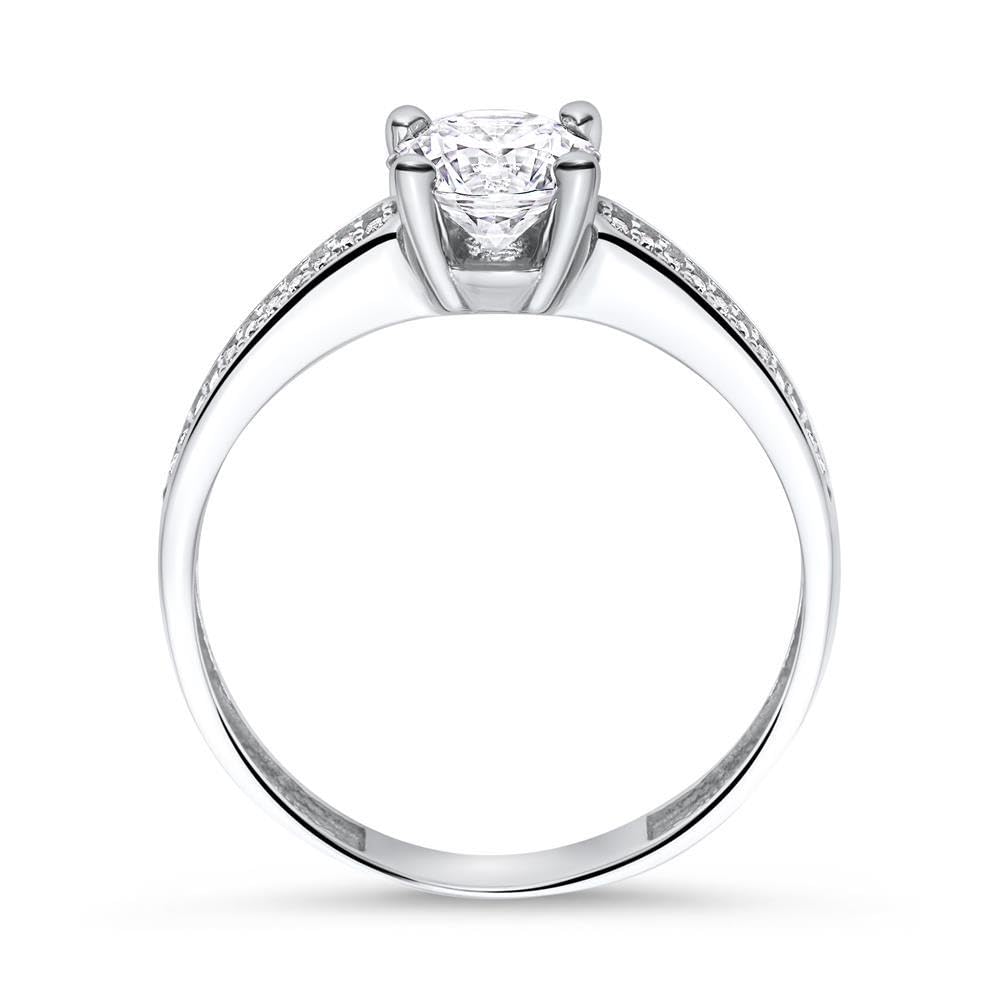 JEWLIX 375 Weißgold Verlobungsring Zirkonia Ring Echtgold