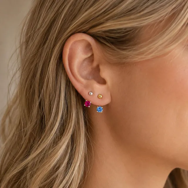 Joy by Corrine Smith Illusion Birthstone Ohrstecker Gold