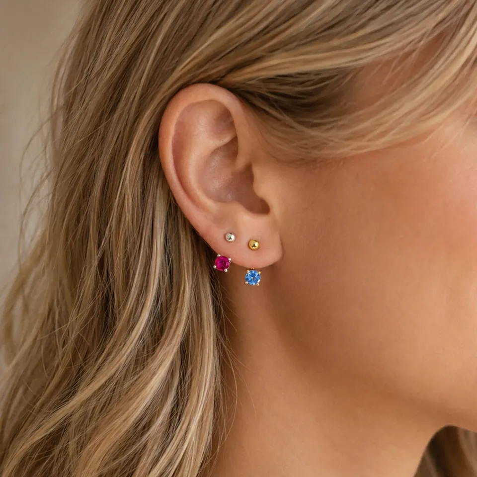 Joy by Corrine Smith Illusion Birthstone Ohrstecker Gold