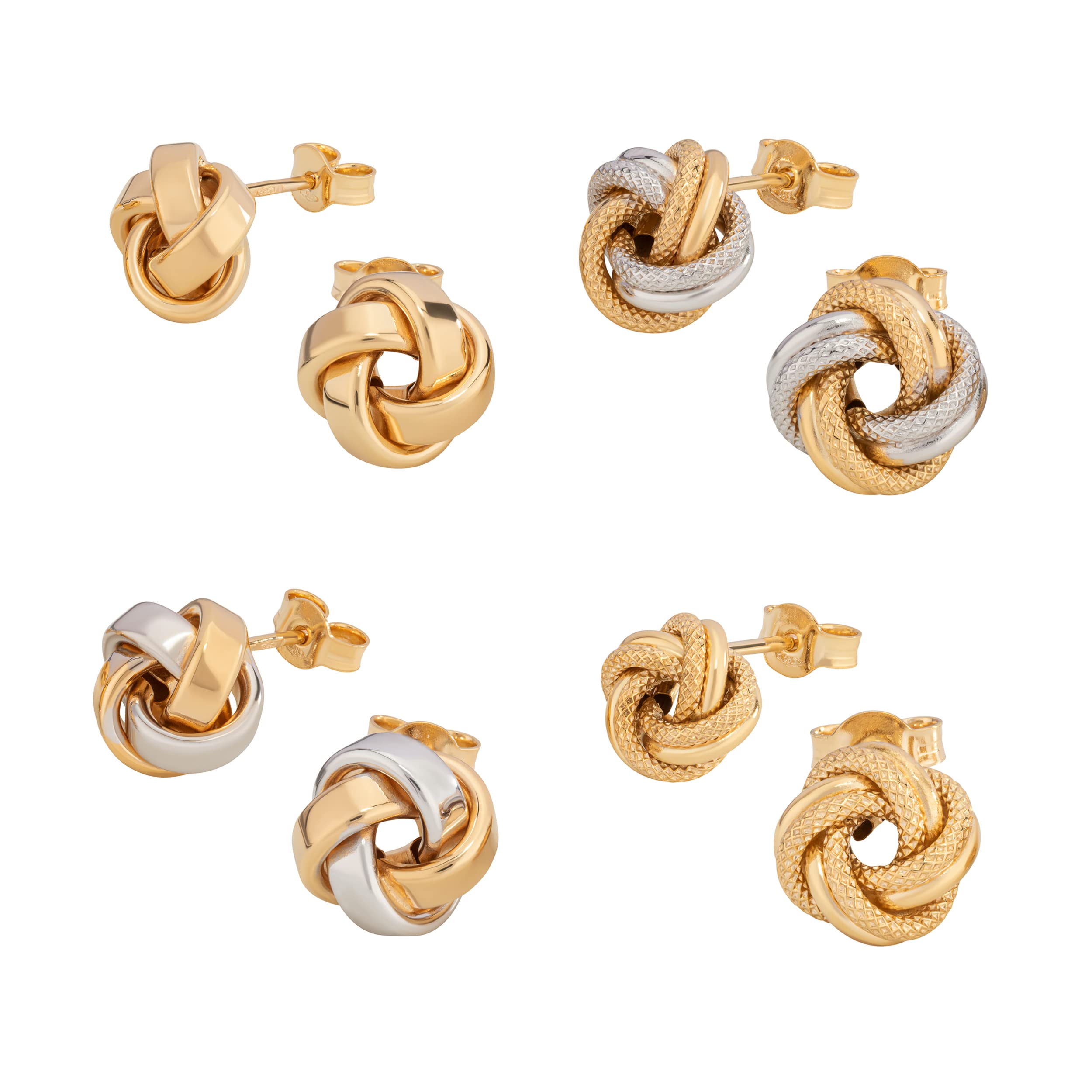 NKlaus Jewellery Ohrstecker 3D-Knoten 585 Gelbgold 10mm
