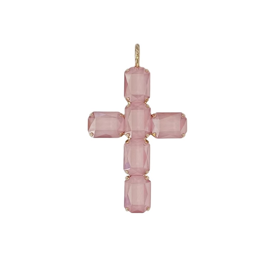 Alevá Bijoux Princess Mirror Kreuzanhänger Kristall 7 cm