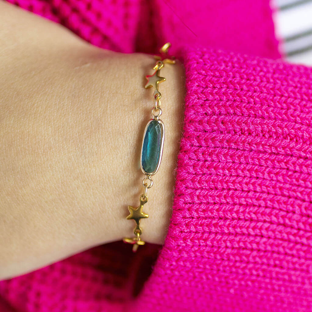 Joy by Corrine Smith Star Chain Armband Gold Geburtsstein