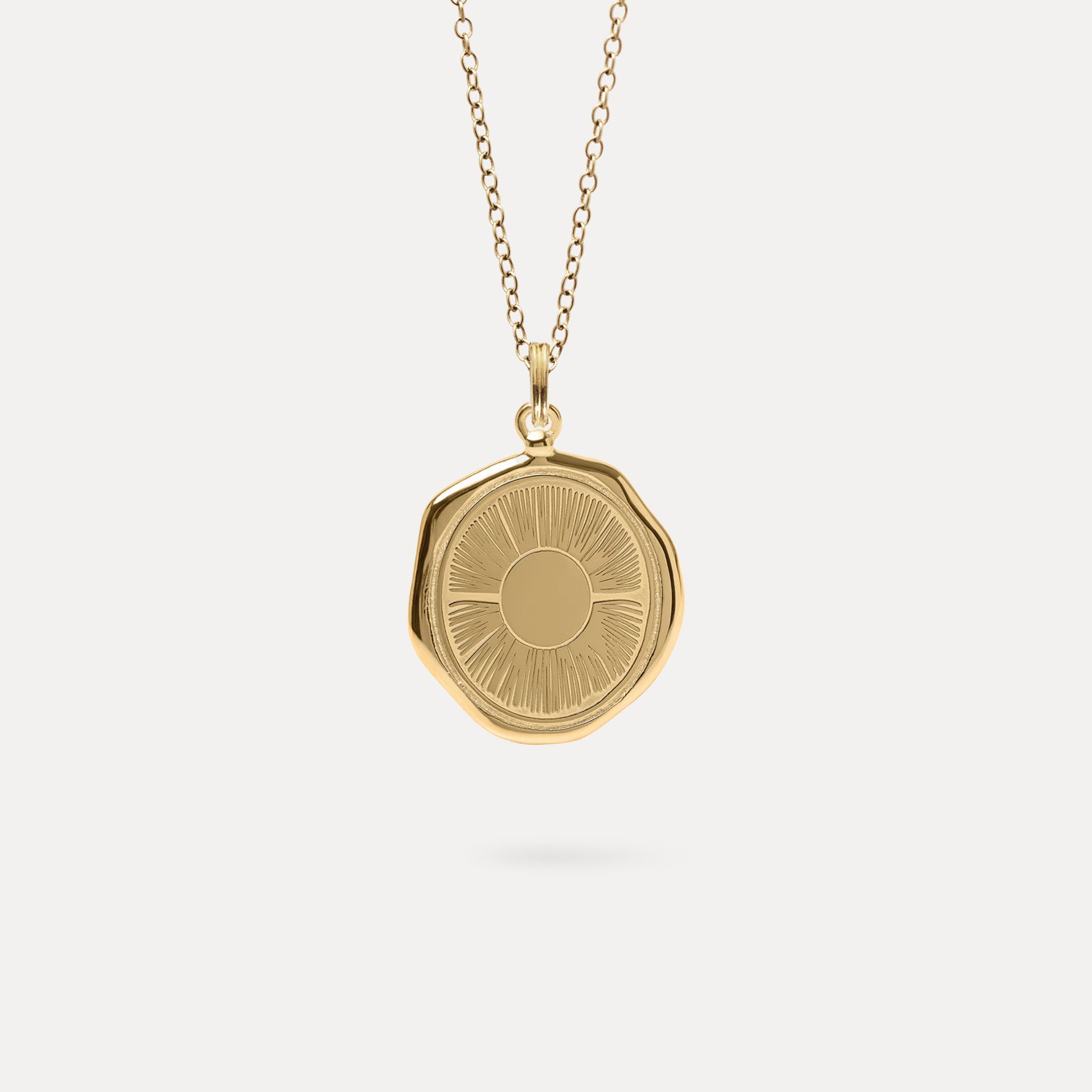 Stilnest Sun Large Seal Kette 585 Gold 45cm Gravierbar