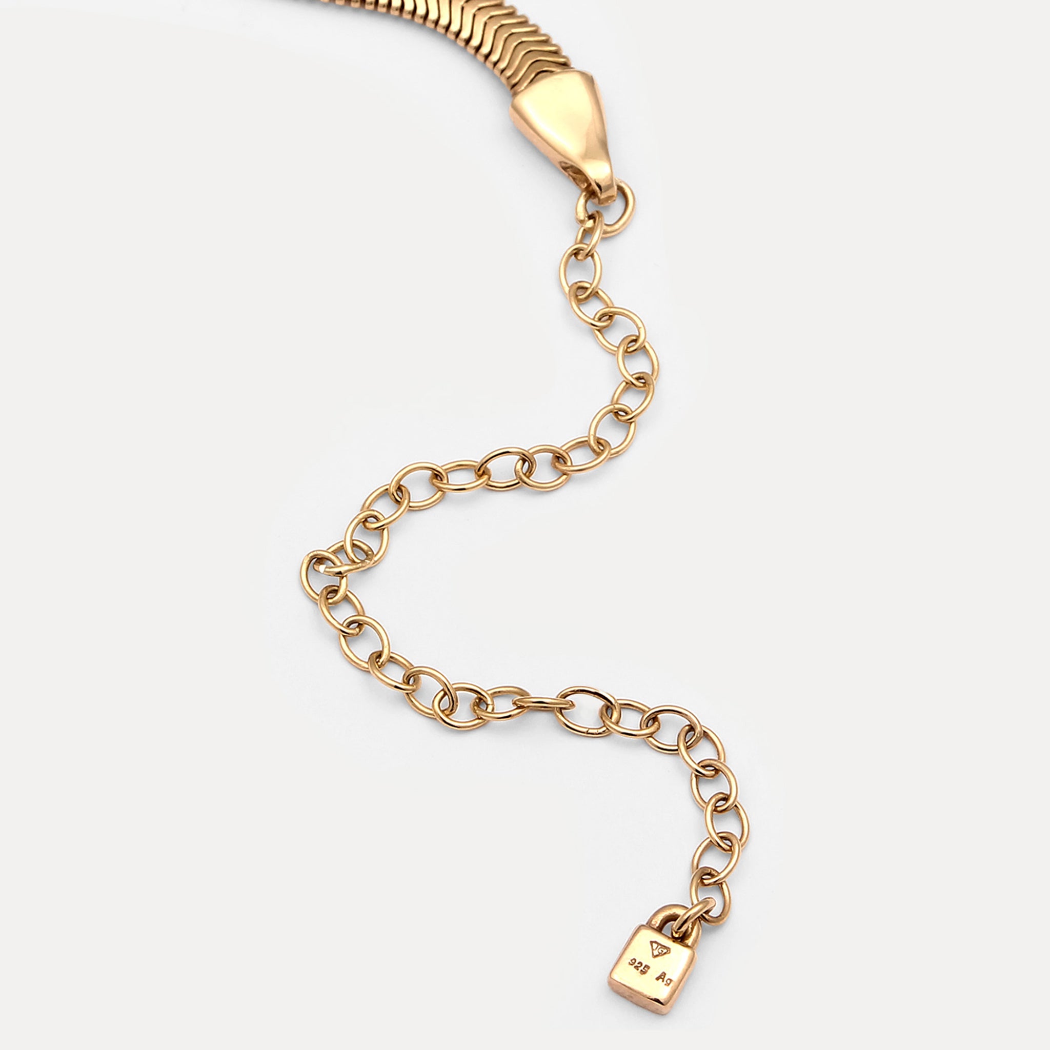 Stilnest Herringbone Chain Choker Kette Gold Vermeil 40cm