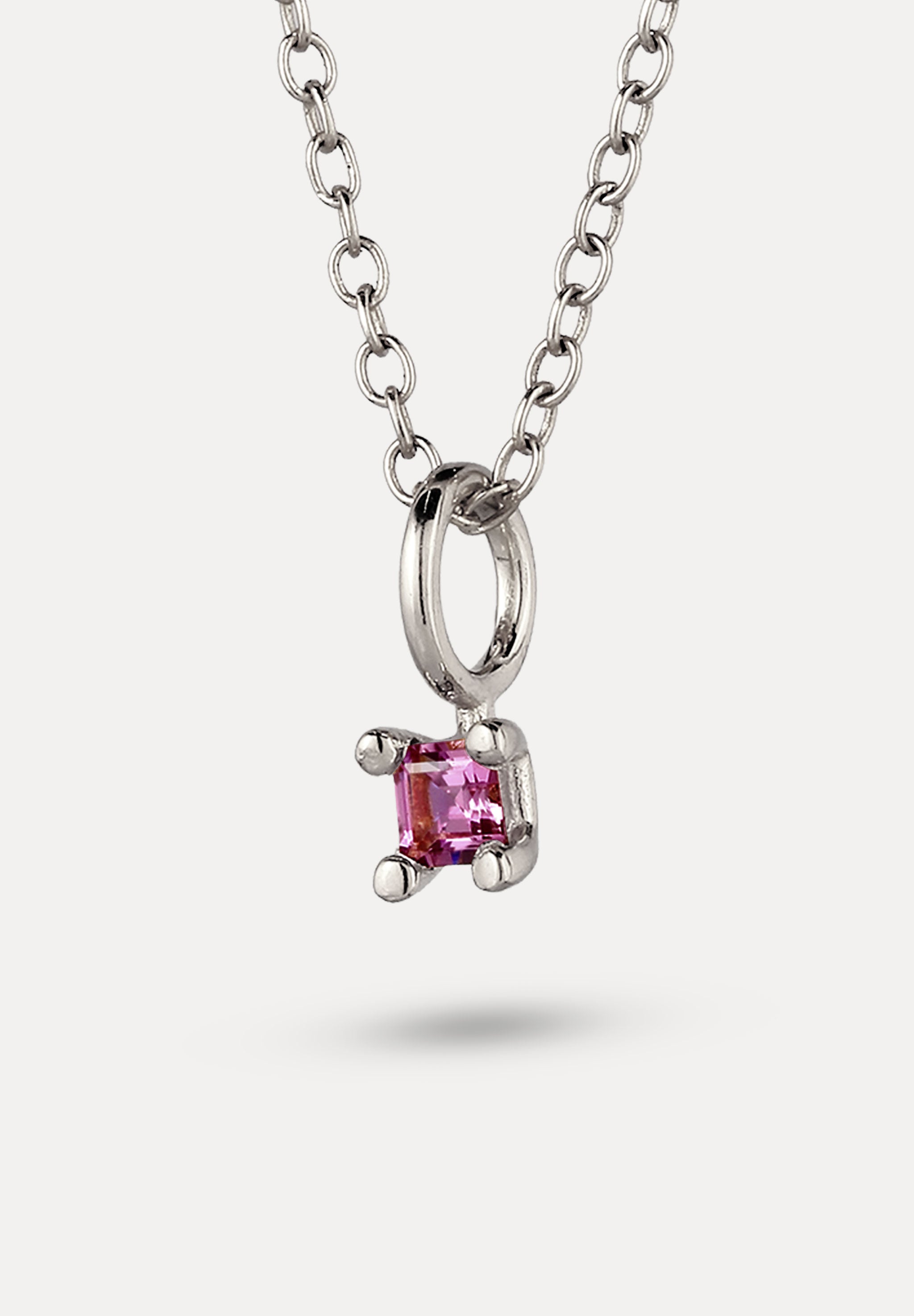 Stilnest Solitär Anhänger lila Granat Square Gold Edelstein