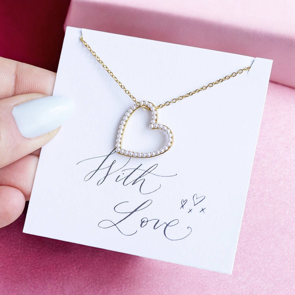 Joy by Corrine Smith Pearl Heart Halskette Gold Perlenherz