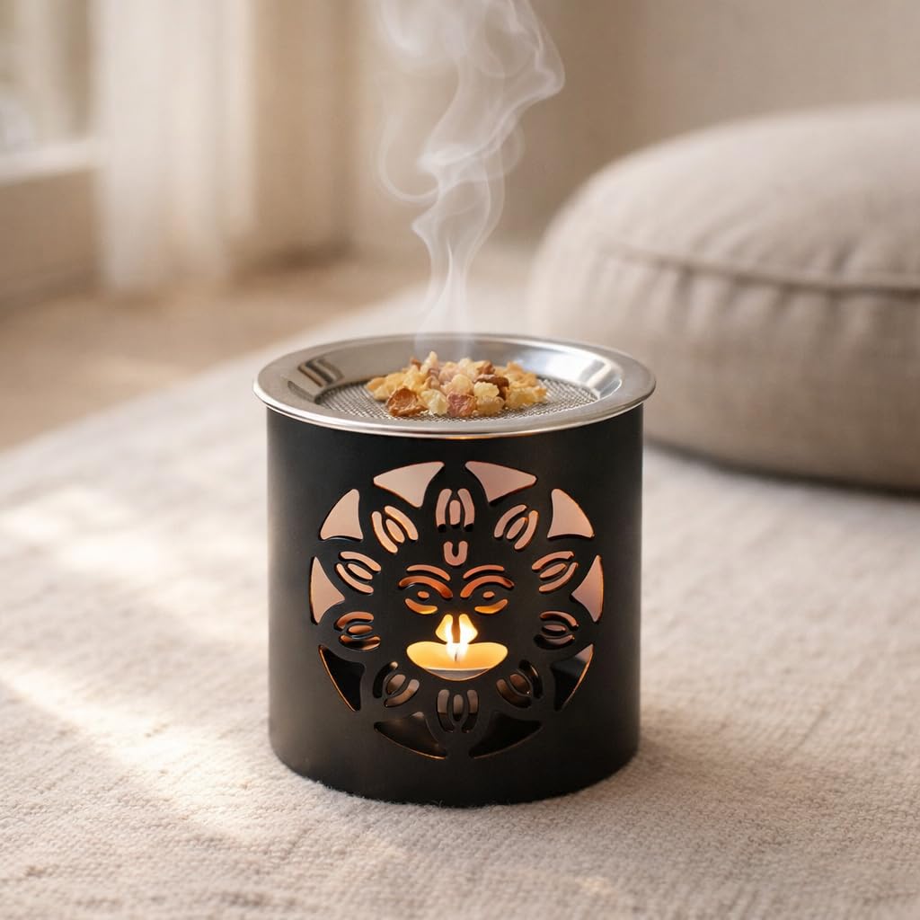 NKlaus Home Scents Räucherstövchen Smiley Eisen schwarz