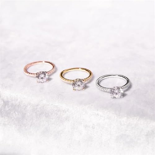 JEWLIX Verlobungsring 925 Silber Roségold Zirkonia Größe 54