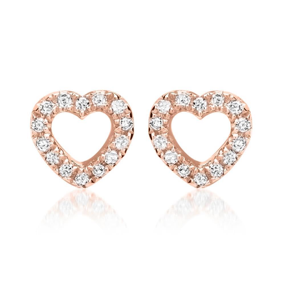 JEWLIX DE0103-14KR Ohrstecker Herz Roségold 0,10ct