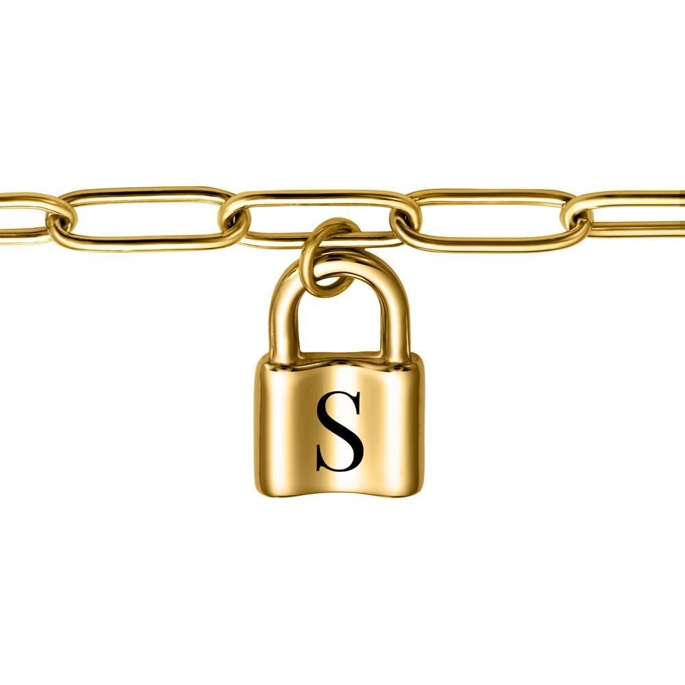 JEWLIX Armband Edelstahl vergoldet Schloss goldfarben