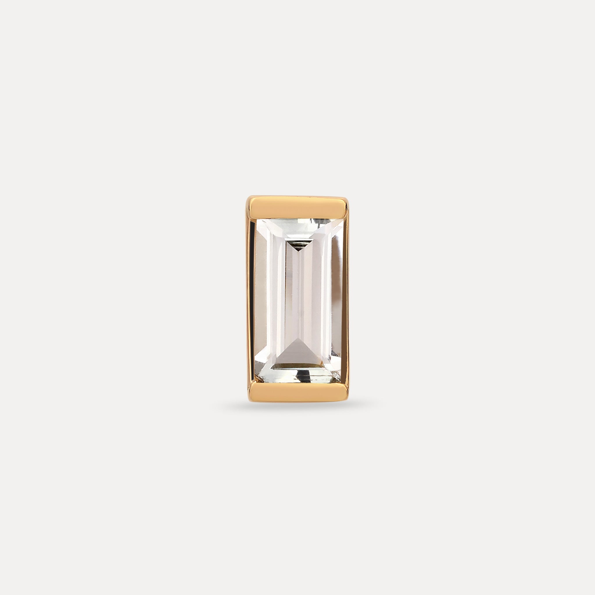 Stilnest Balance Baguette Ohrstecker Beryll Gold Vermeil Single