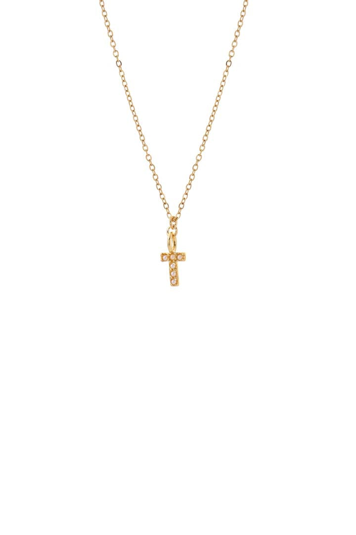 Joy by Corrine Smith Initial T Halskette Gold Perle