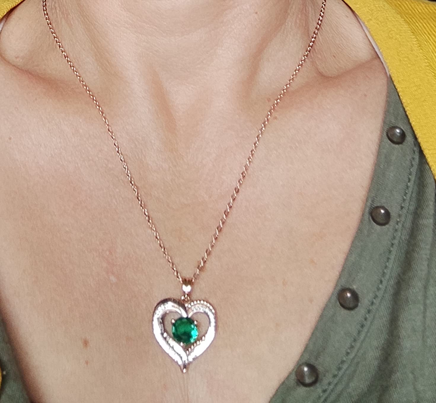 Eudora Harmony Bola Herz Kette Silber Rosegold Geburtsstein
