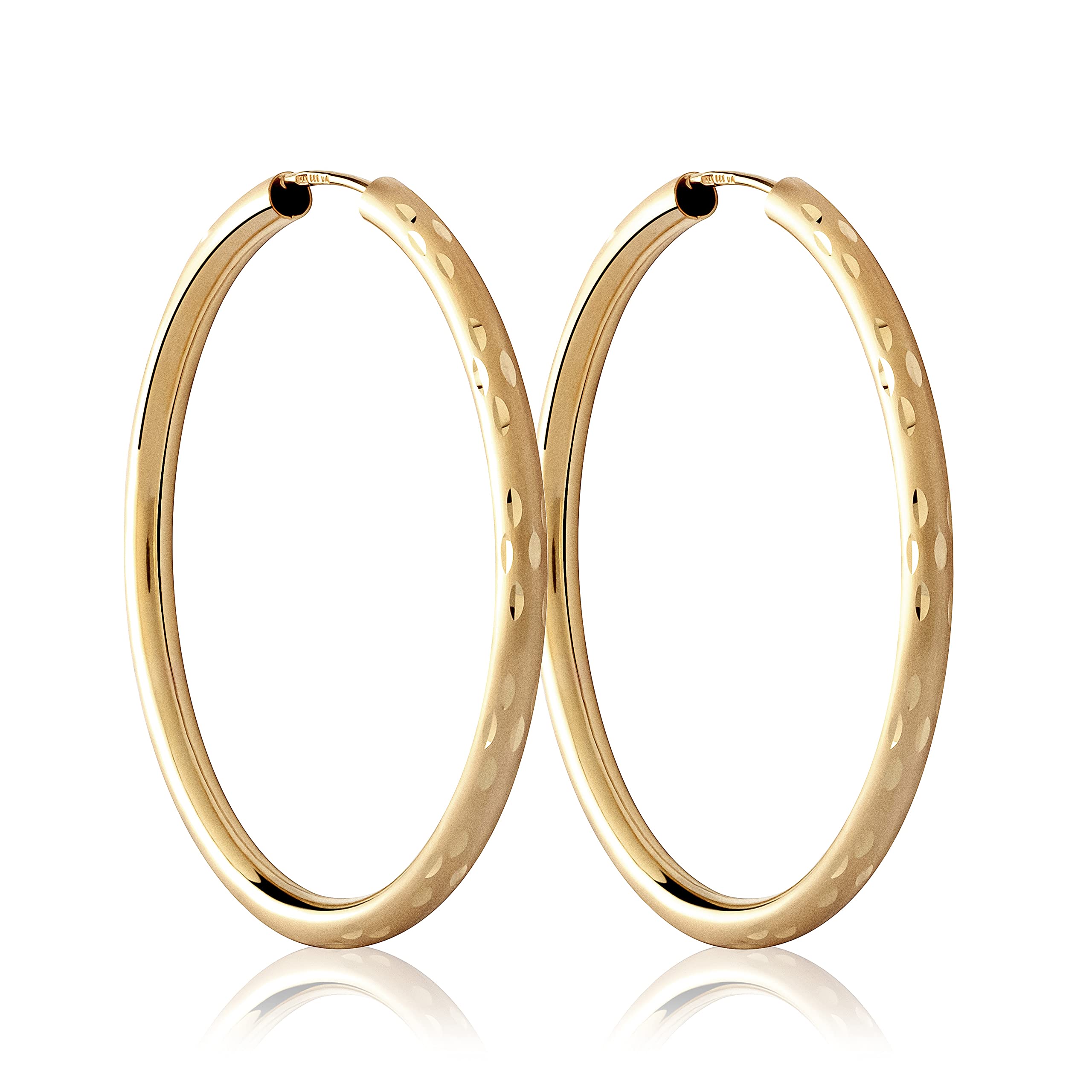 NKlaus Creolen Paar 40mm Gelbgold Ohrringe 333 2,5mm