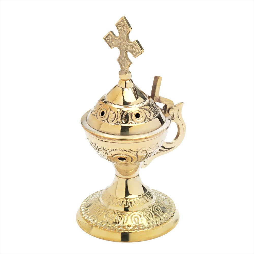 NKlaus Home Scents Weihrauchgefäß Messing Gold 14cm