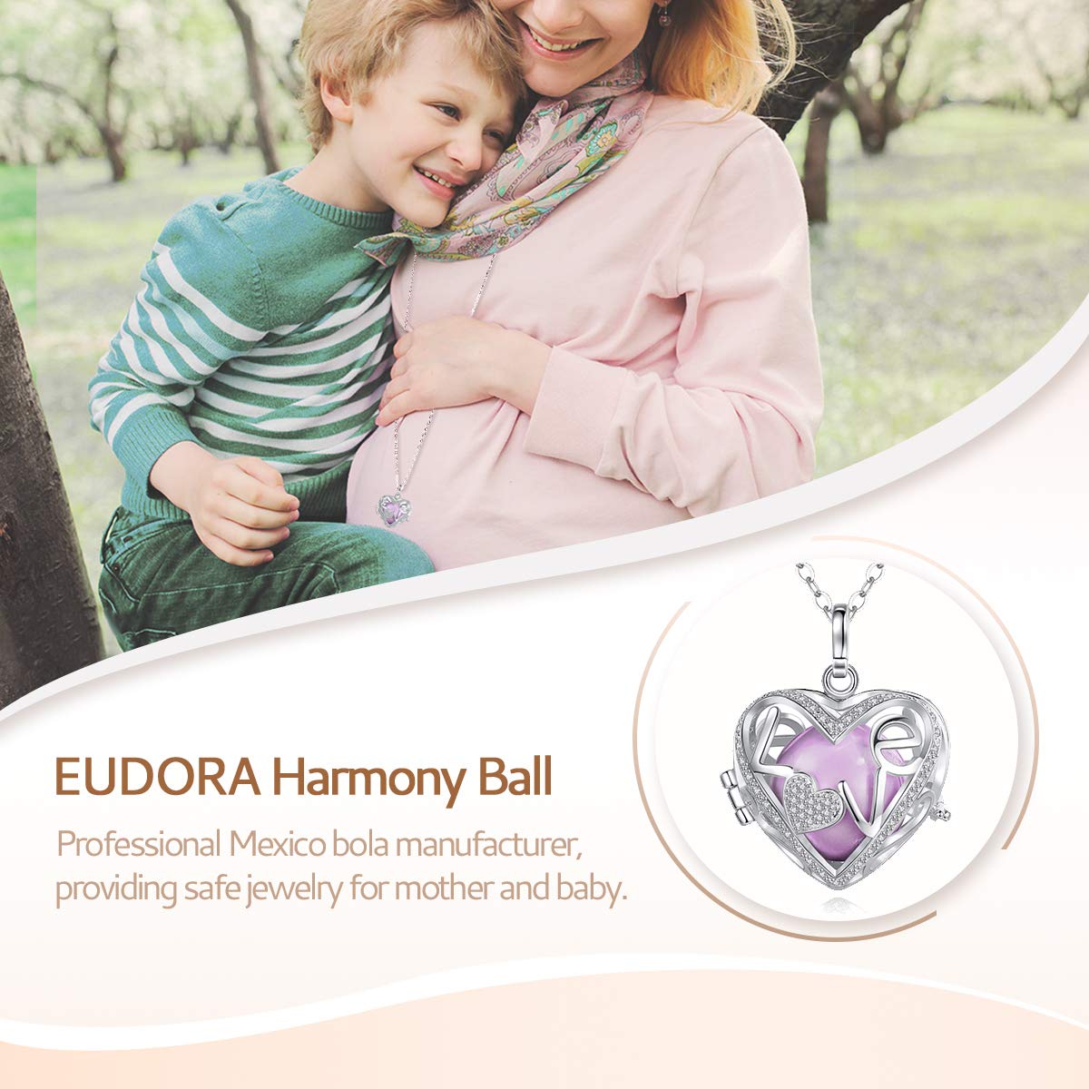 Eudora Harmony Bola Love Halskette 20mm Herz