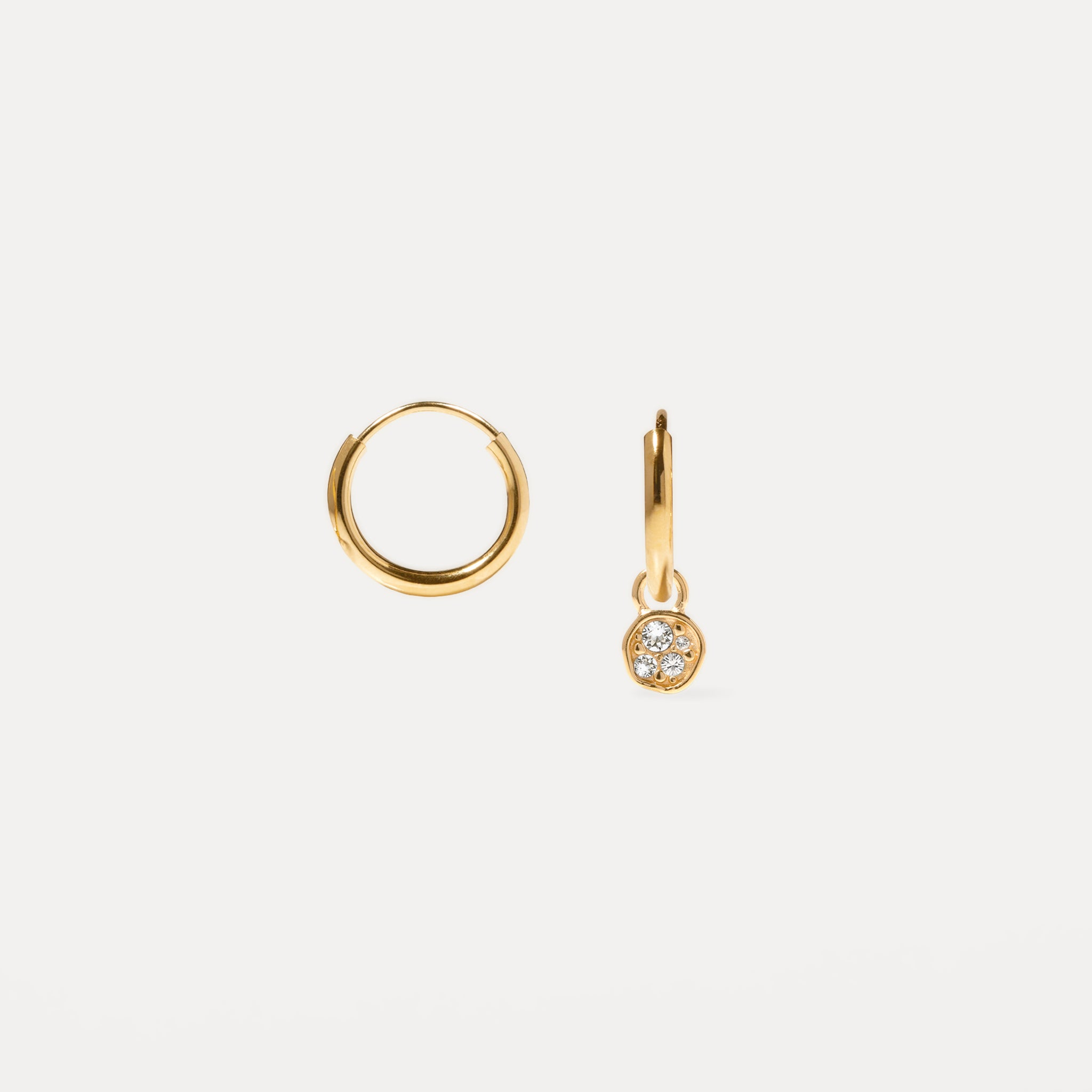 Stilnest Belong Pavé Creolen Ohrringe 24k Gold Vermeil Kristall