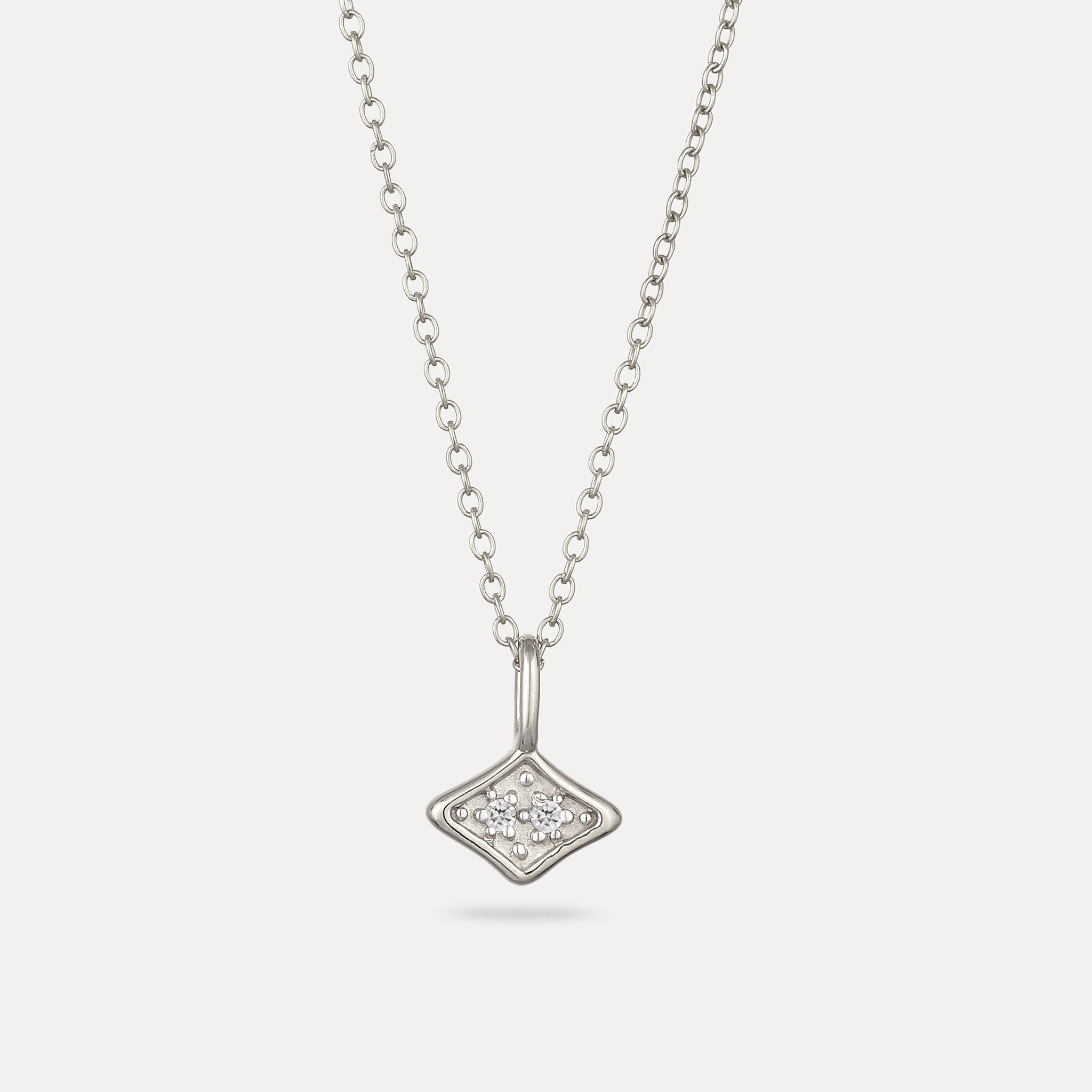 Stilnest Supernova Pavé Anhänger Weißer Saphir Gold