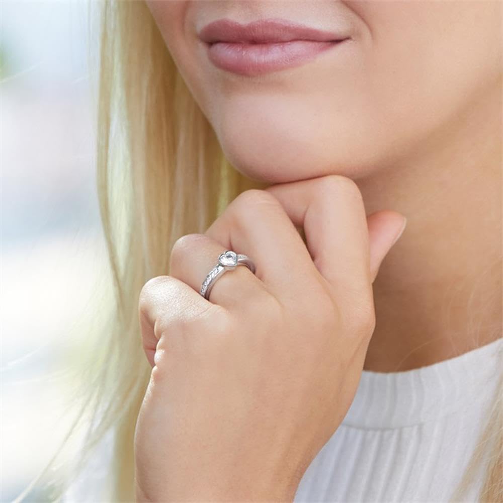 JEWLIX Herzring 925 Silber Zirkonia Verlobungsring