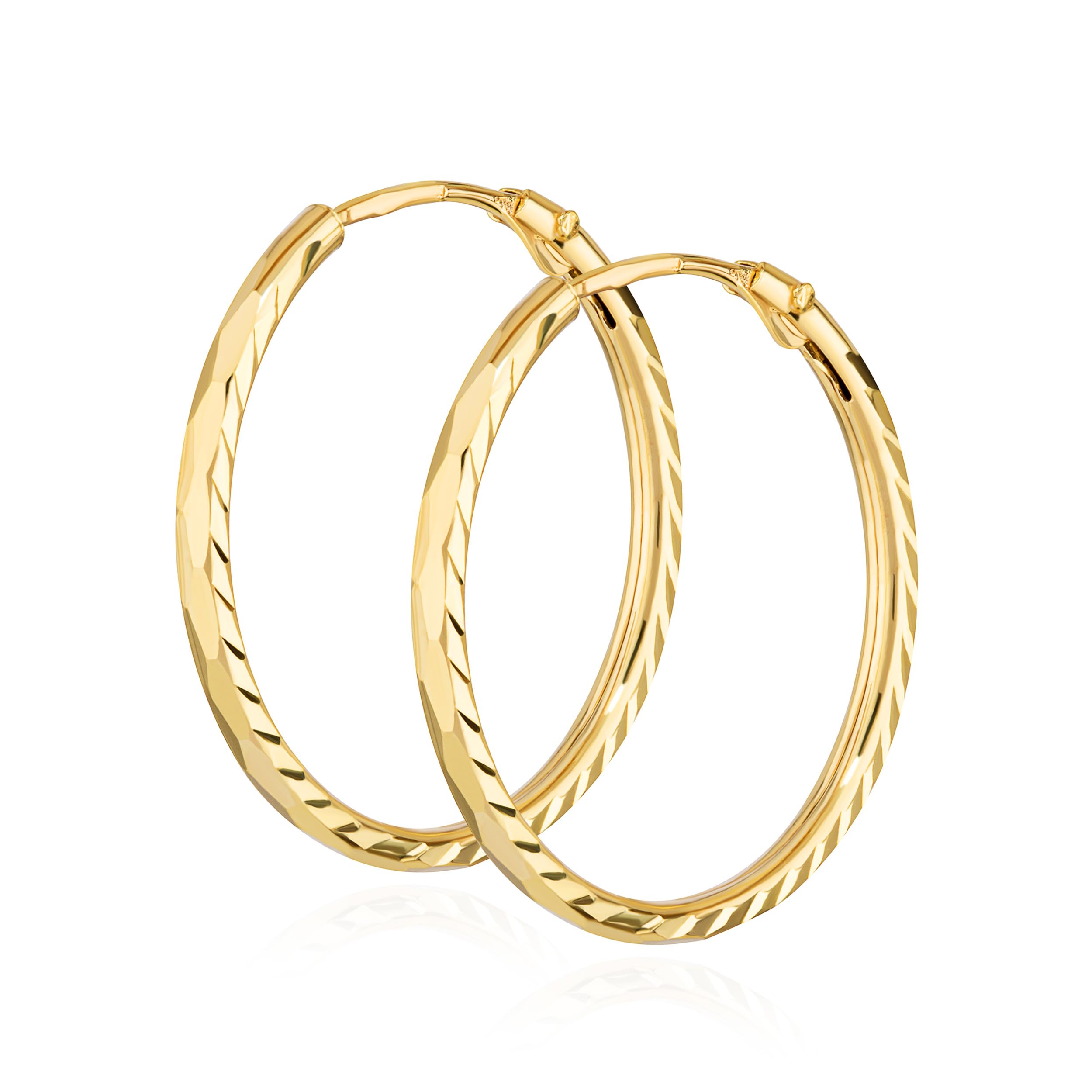 NKlaus Paar Creolen 333 Gelbgold Ohrringe 1,1 mm Gelbgold