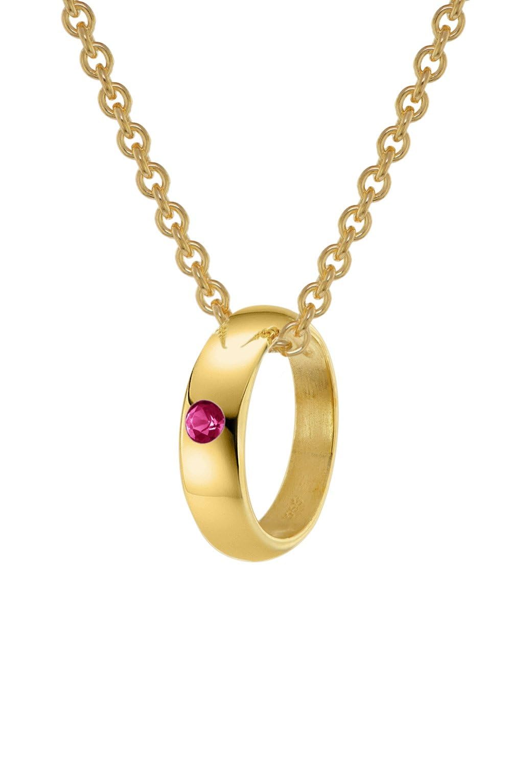 trendor Halsketten Taufring Rubin Goldkette 42cm 75401