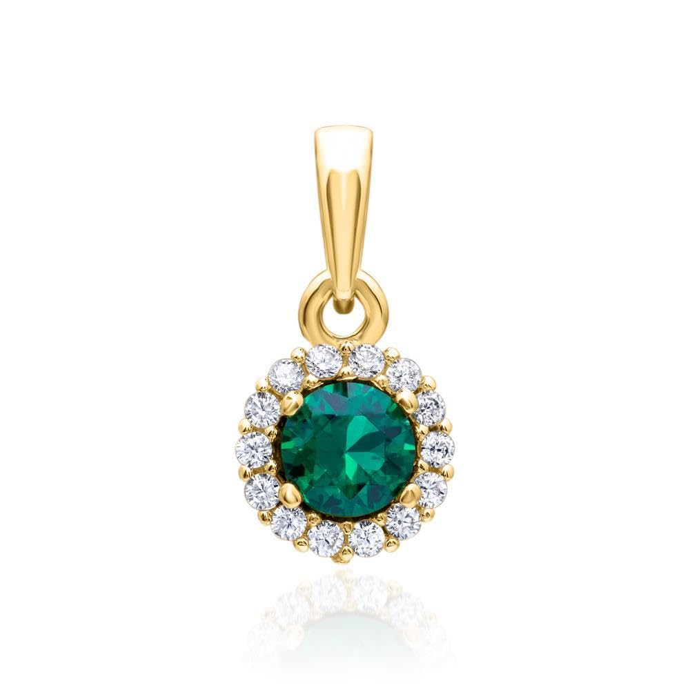 JEWLIX Ketten mit Anhänger 375 Gold Zirkonia grün