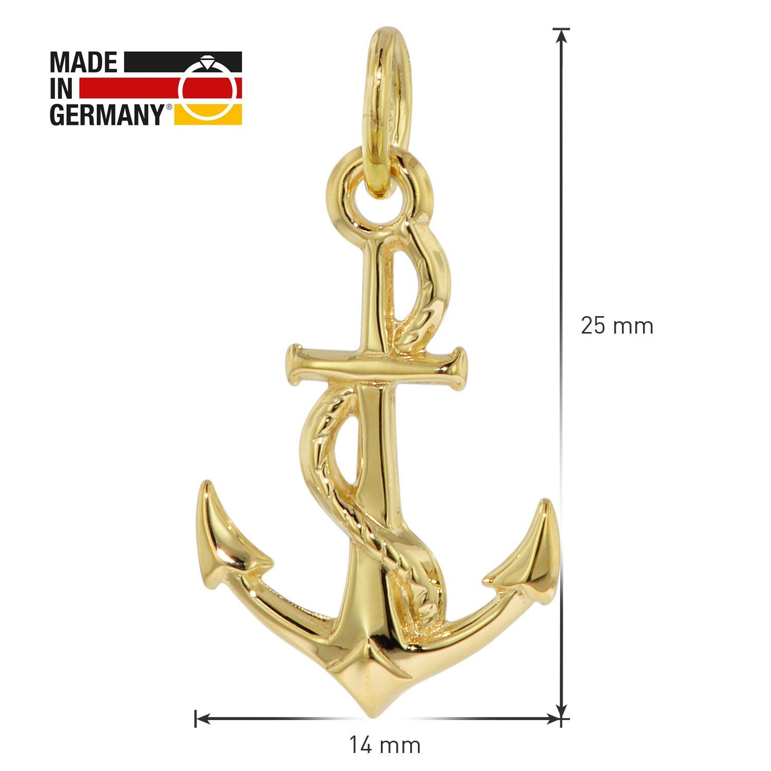 trendor Anker Anhänger Halskette Gold 333 45 cm 35801
