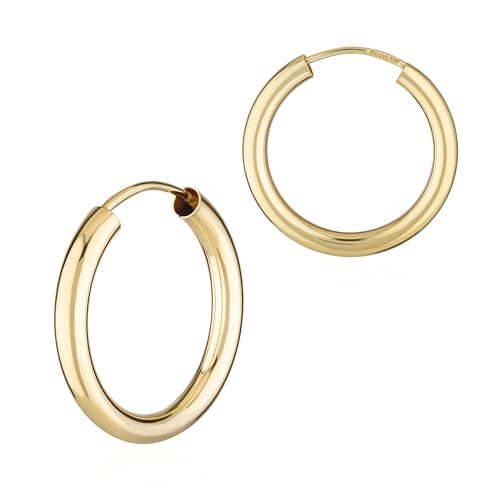 NKlaus Creolen Paar 333 Gelbgold rund 20 mm