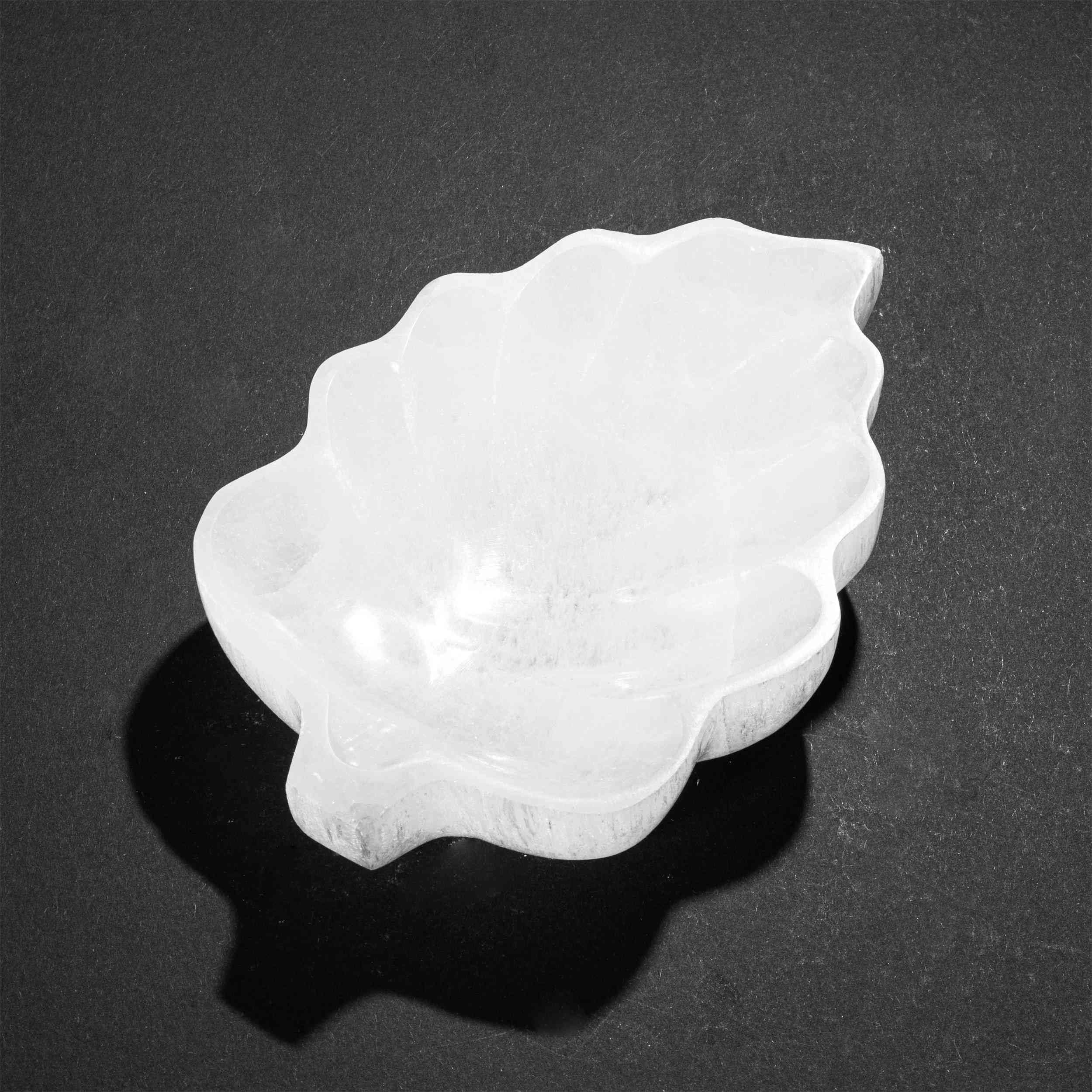 NKlaus Healing Crystals Selenit Blattschale 14 cm Energieschale