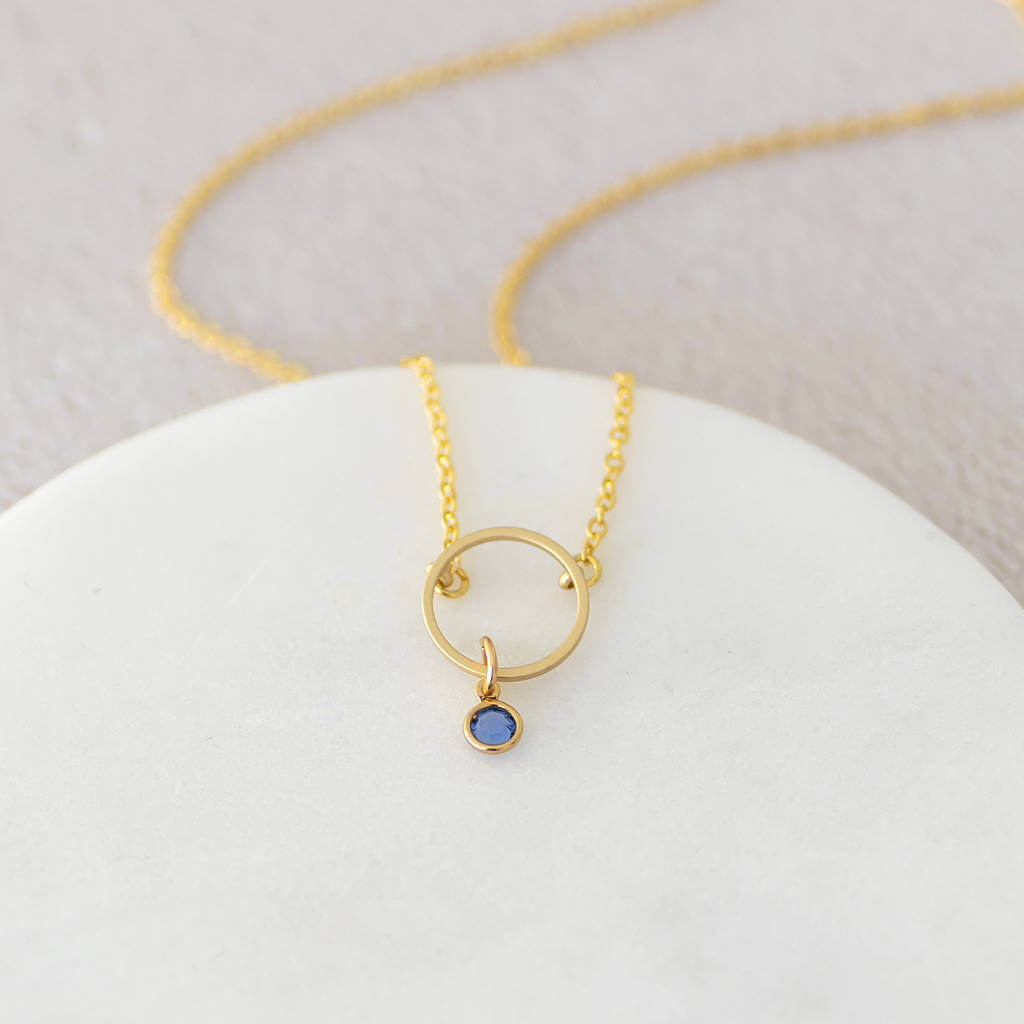 Joy by Corrine Smith Minimalist Circle Halskette Gold 16-18 Zoll