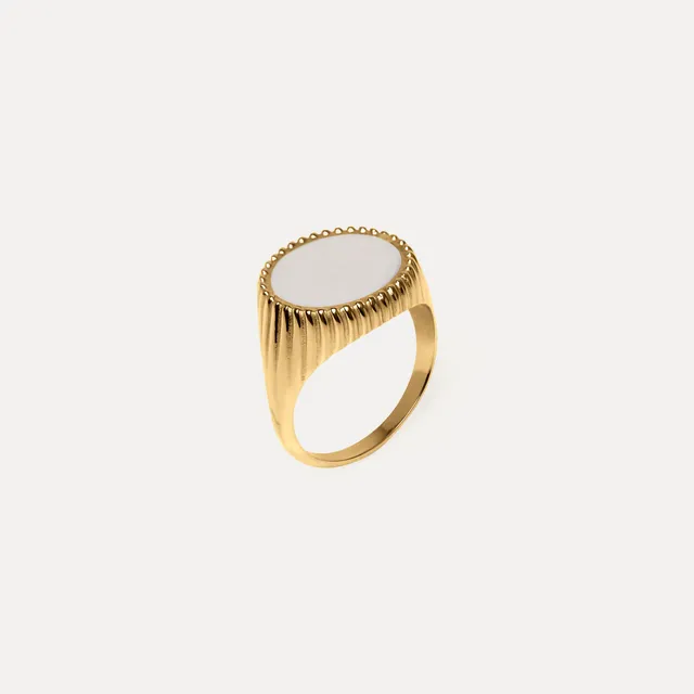 Stilnest Solar Spritz Cocktail Ring Perlenweiß Gr. 52