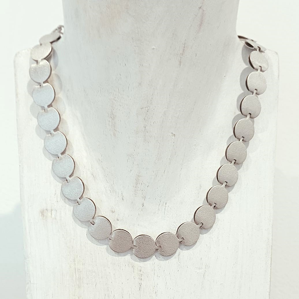Alevá Bijoux Collane Chips Halskette Silber satiniert 37 cm