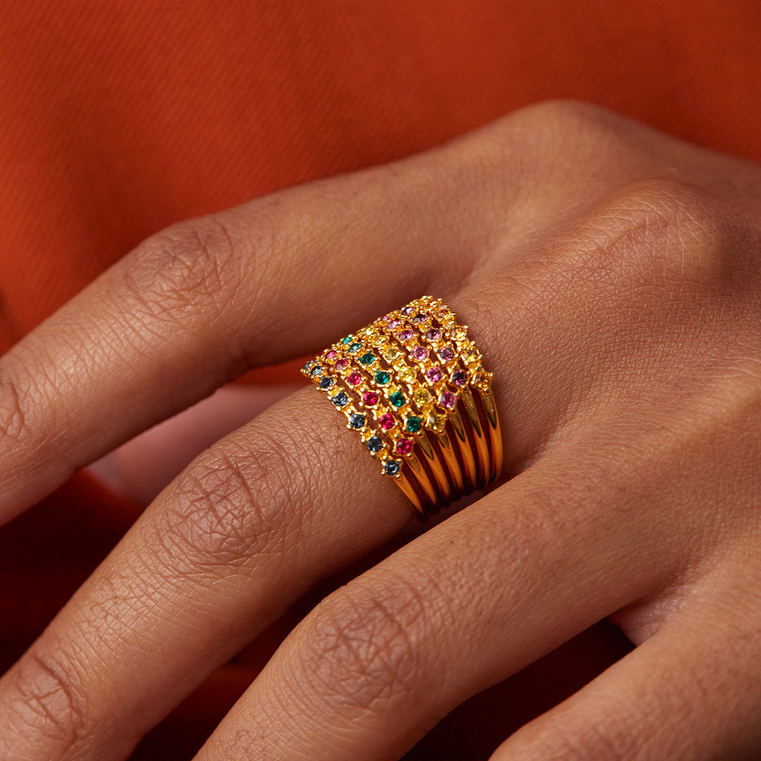Stilnest Color Delight Ring Gelbe Kristalle Gr 52