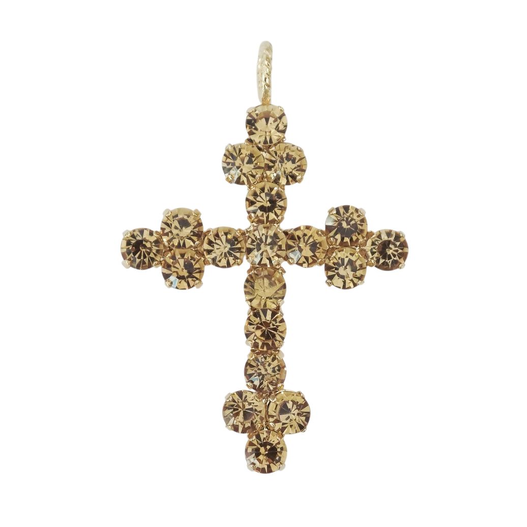 Alevá Bijoux Nuova Bizantina Kreuz Anhänger Gold 7 cm