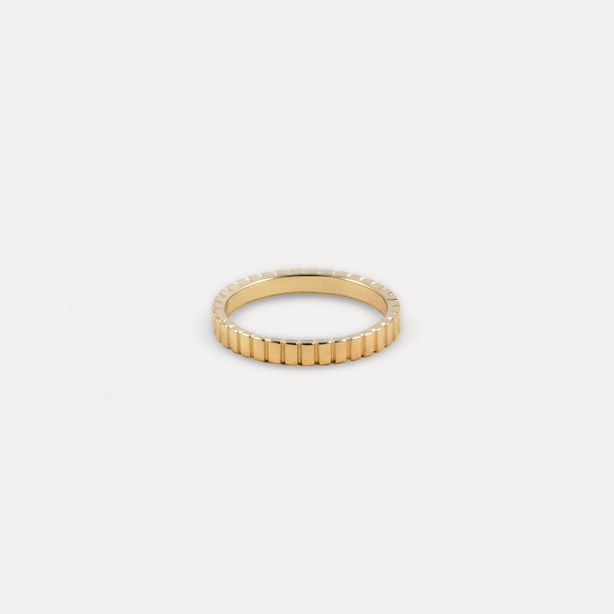 Stilnest Ridged Ring 24k Gold Vermeil 3 mm Stapelring