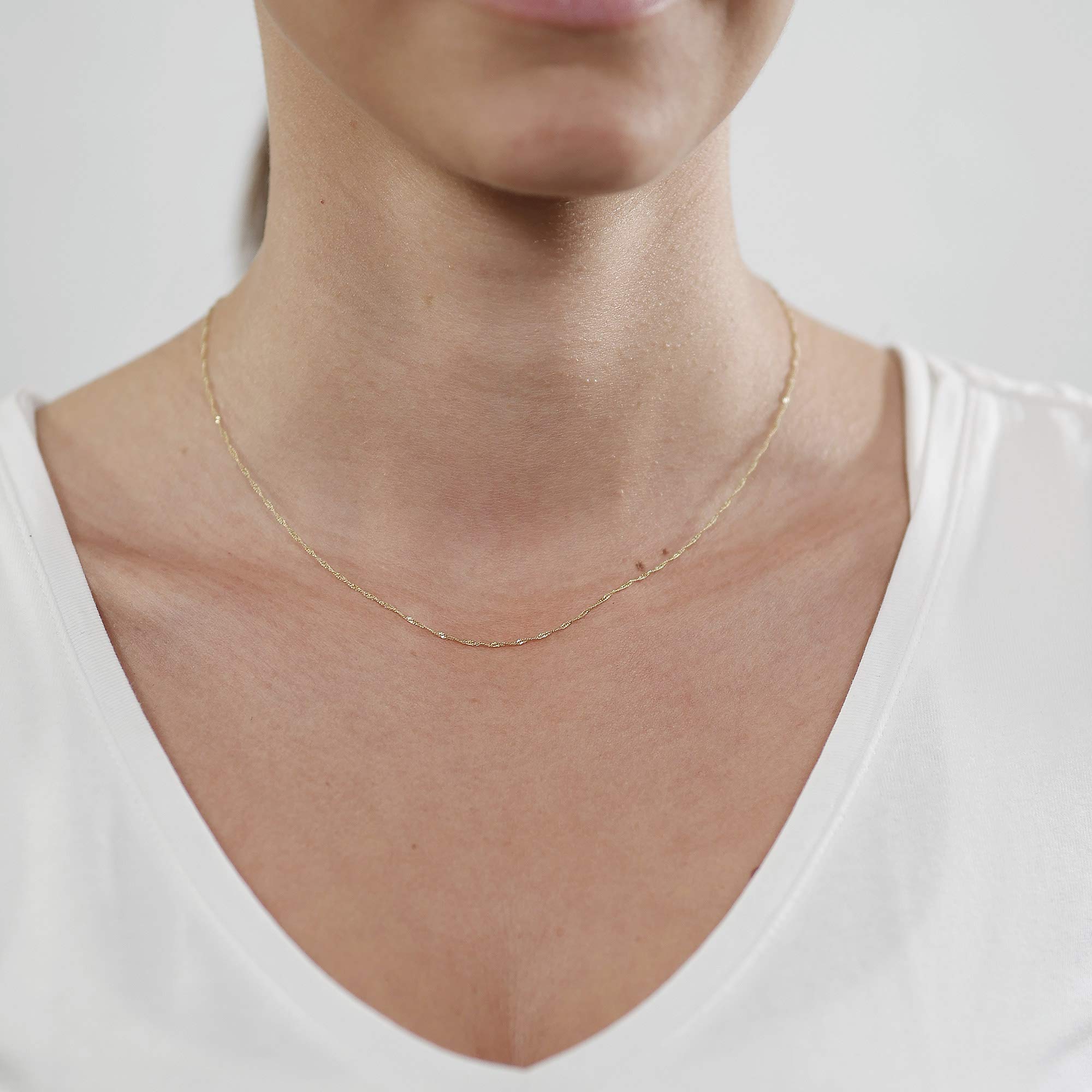trendor Singapur-Kette 333 Gold 1,0 mm 40 cm 72450