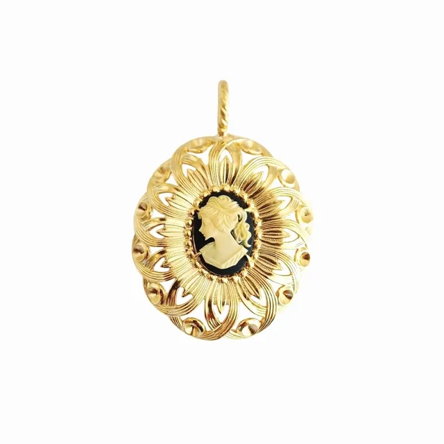 Alevá Bijoux Romeo Anhänger Gold Kamee 5 cm